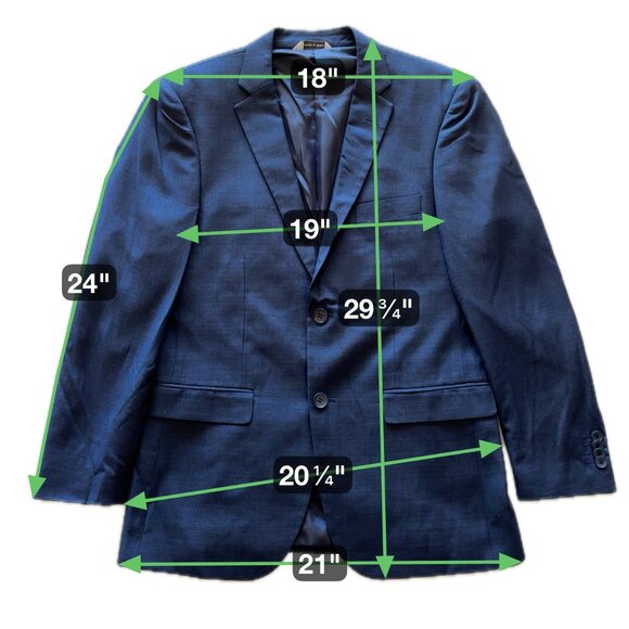 Men’s Blazer Lineage Blue Slim Fit Suit Jacket 38S - Picture 9 of 9